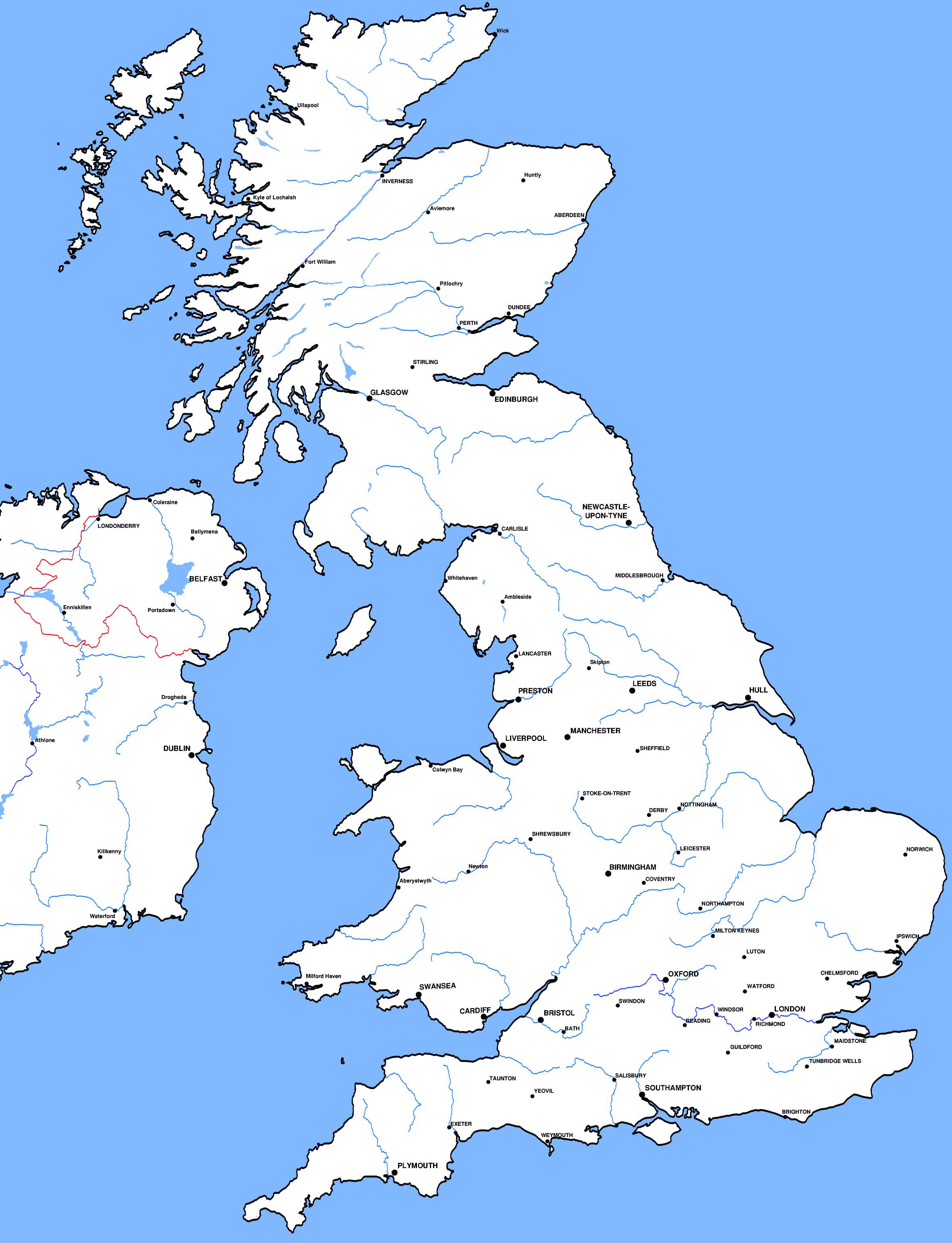 Roller Ski Directory - Map of Great Britain